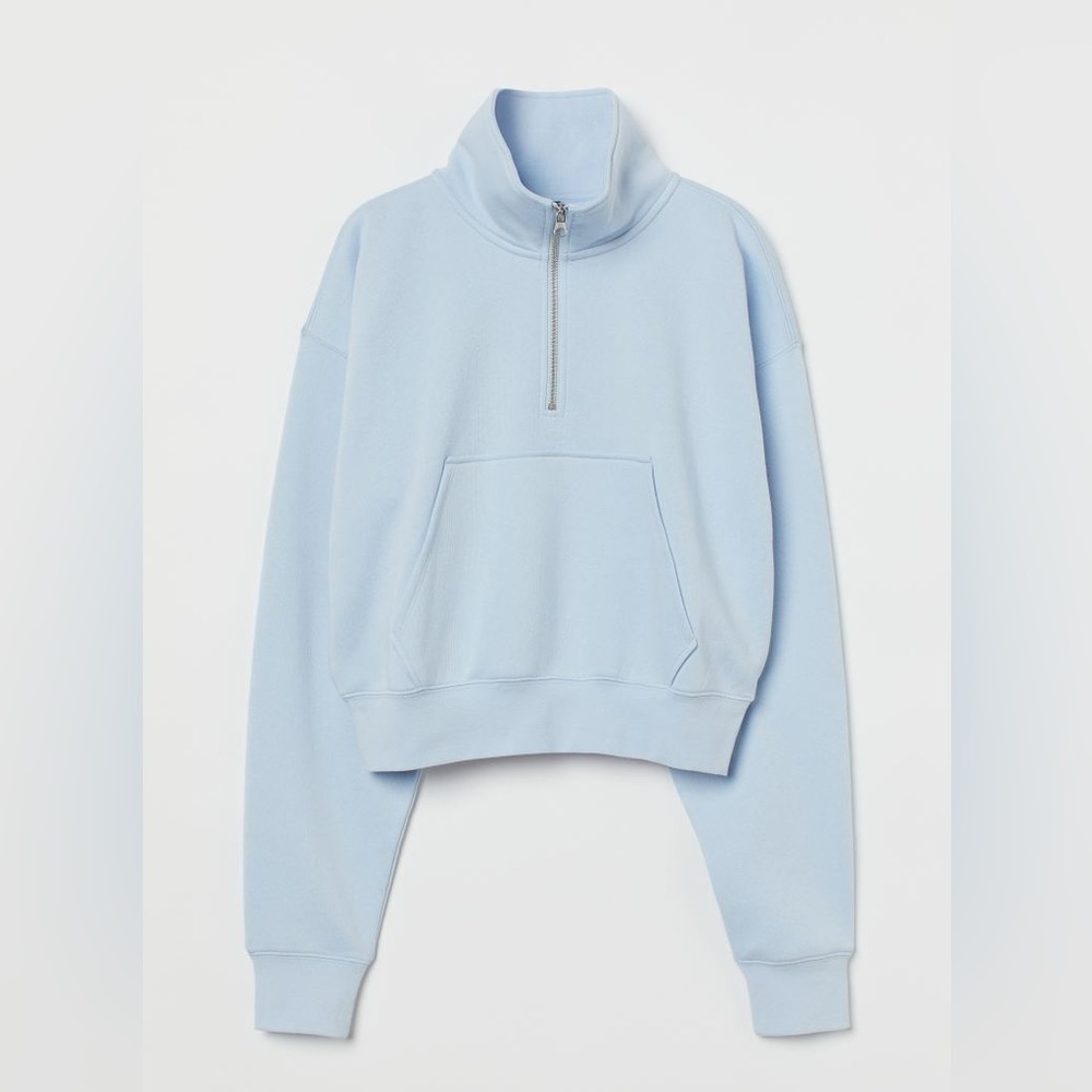 Wild Fable Half Zip Sweatshirt Baby Blue - Picture 3 of 9